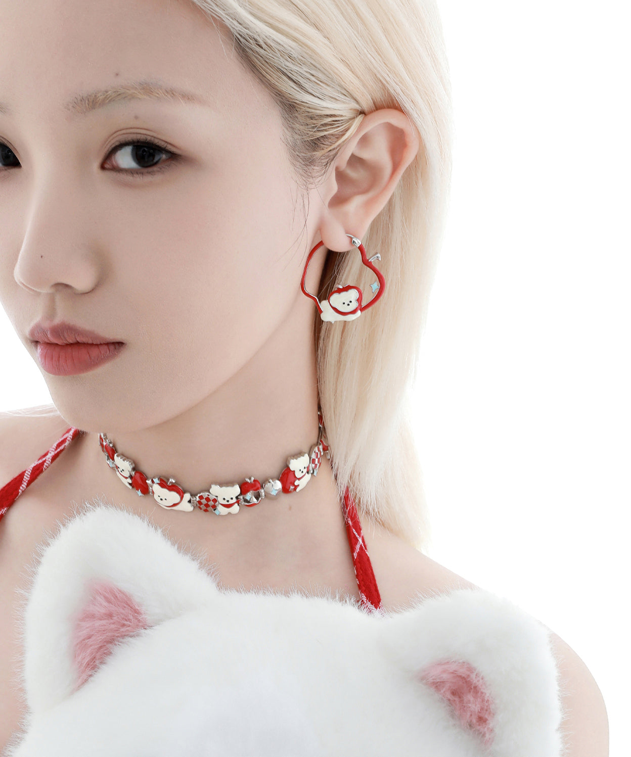 Originale grüne Sterlingsilber-Ohrringe mit Tropfenglasur und Tiermotiven