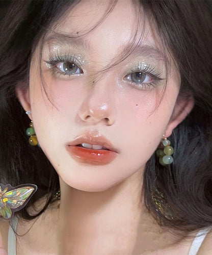 Collar con colgante de mariposa con borla y circonitas doradas en plata de ley verde original