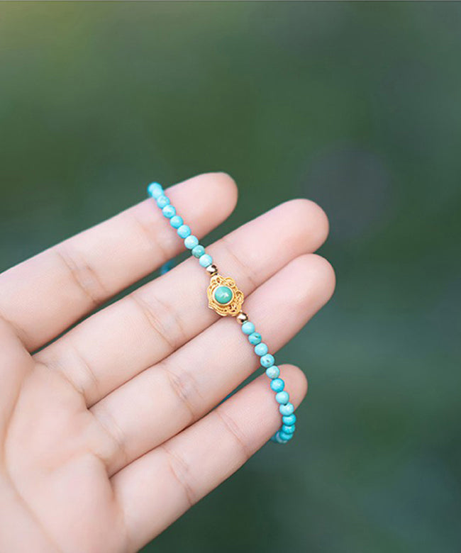 Originales Perlenarmband mit grünem Türkis