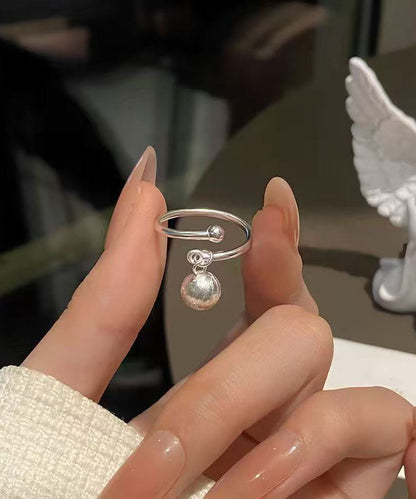Originale Seide Sterling Silber Drahtgezogene Kugelquaste offene Ringe
