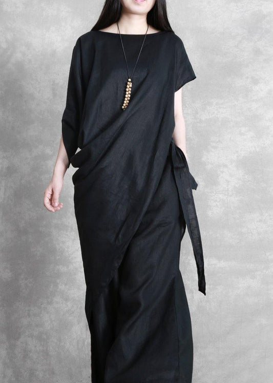 Original female irregular suit personality more wearing black shirt loose casual pants summer - SooLinen