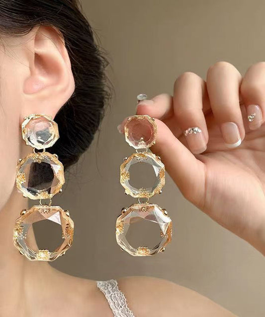 Übergroße Bibonerana Ohrringe aus Legierung und Kristallquasten