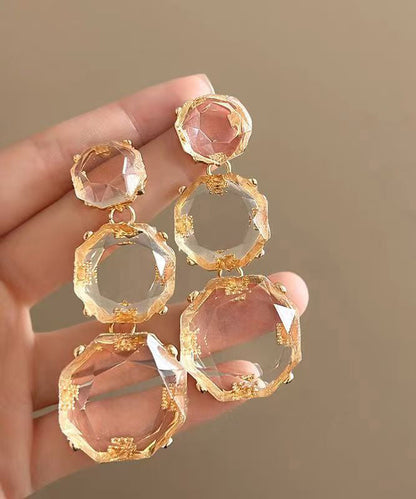 Oversize Bibonerana Alloy Crystal Tassel Drop Earrings