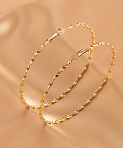 Pendientes de aro grandes de aleación de oro de gran tamaño