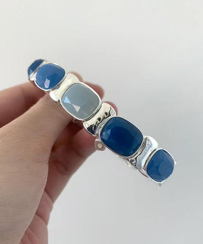 Oversize Multicolor Stainless Steel Alloy Jade Bangle