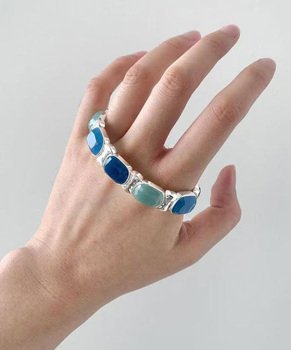 Oversize Multicolor Stainless Steel Alloy Jade Bangle