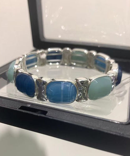 Oversize Multicolor Stainless Steel Alloy Jade Bangle