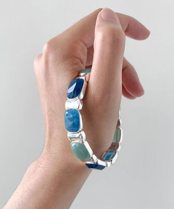 Oversize Multicolor Stainless Steel Alloy Jade Bangle