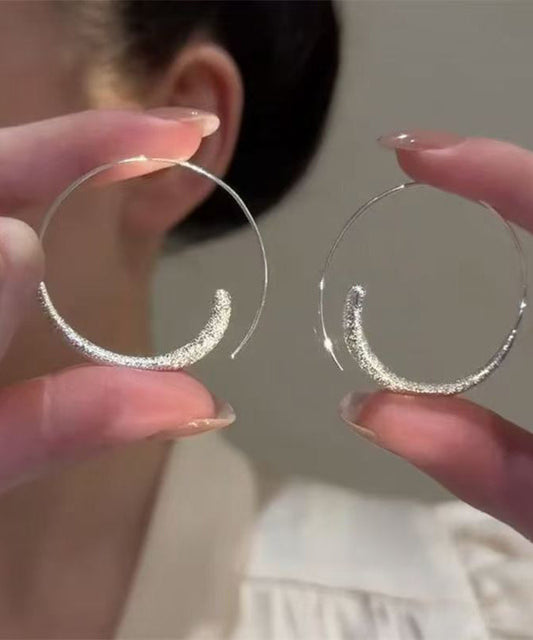 Oversize Silk Stergild Silver Hoop Earrings