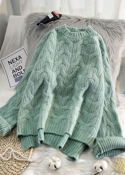 Oversized spring beige knit tops oversized low high design clothes - SooLinen