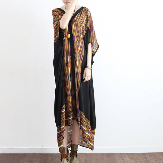 Übergroße gelbe Chiffon-Kaftane, Strandkleider, lange Freizeitkleider, fließendes Kleid