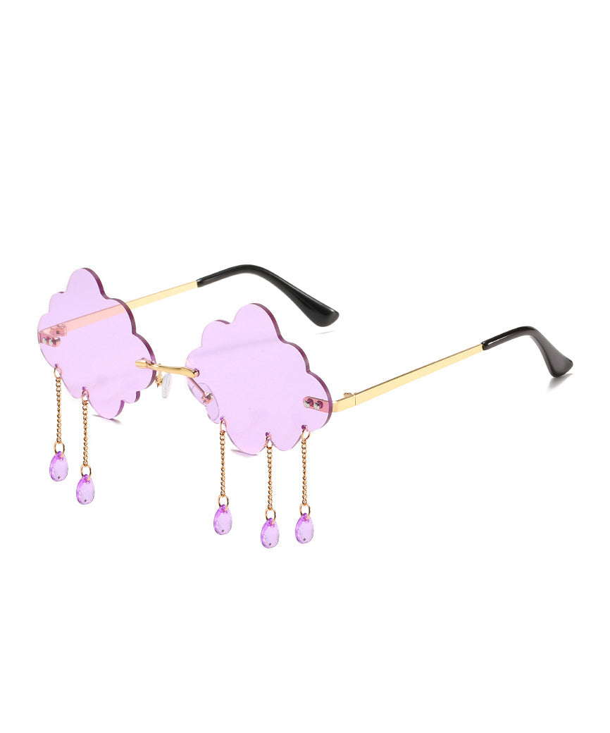 Personalized Royal Blue Cloud Droplet Sunglasses