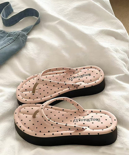 Pink Beach Platform Comfy Splicing Flip Flops