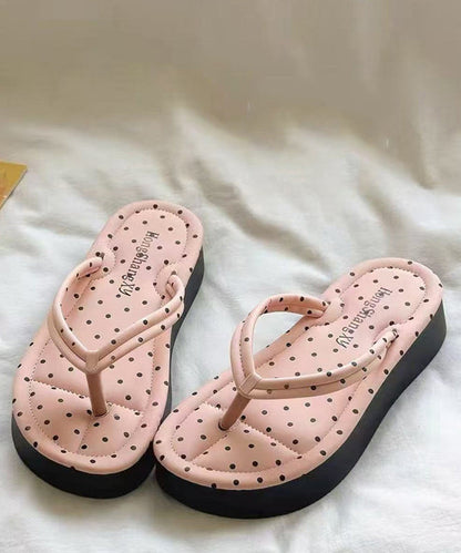 Pink Beach Platform Comfy Splicing Flip Flops