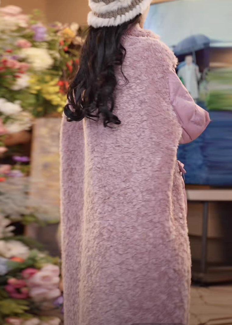 Abrigos de plumón de pato con cuello alto, bolsillos y botones rosas