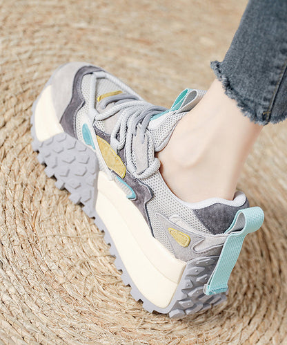 Rosa Wildleder-Plateau-Sandalen mit atmungsaktivem Mesh-Einsatz und rosa Wildleder-Obermaterial für Damen