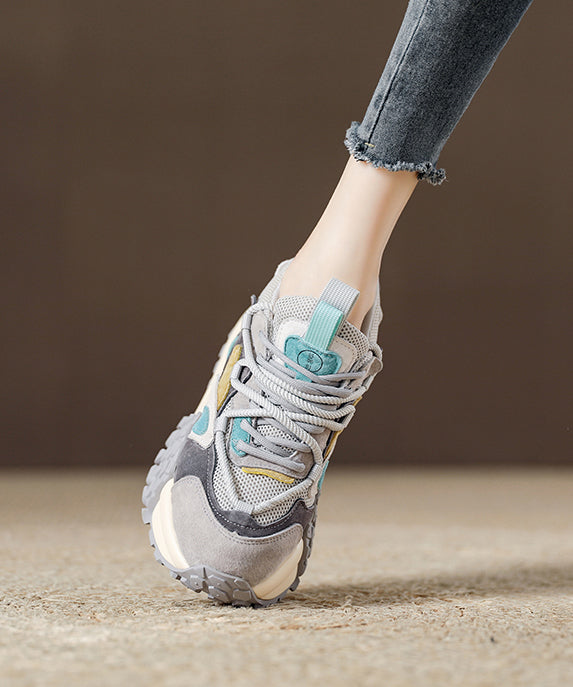 Rosa Wildleder-Plateau-Sandalen mit atmungsaktivem Mesh-Einsatz und rosa Wildleder-Obermaterial für Damen