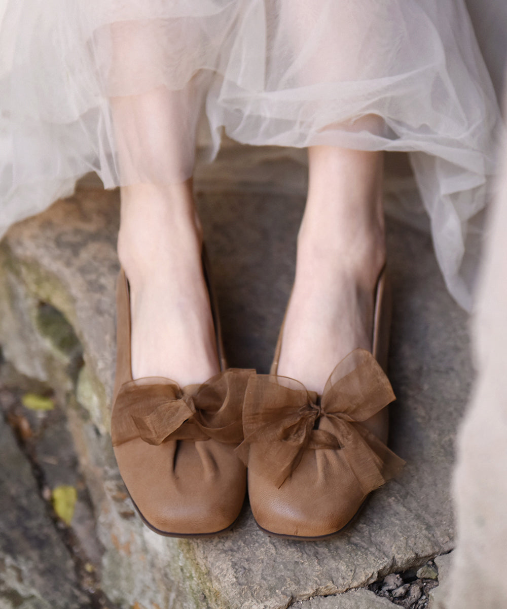 Pink Suede Comfy Splicing Bow Flat Feet Shoes