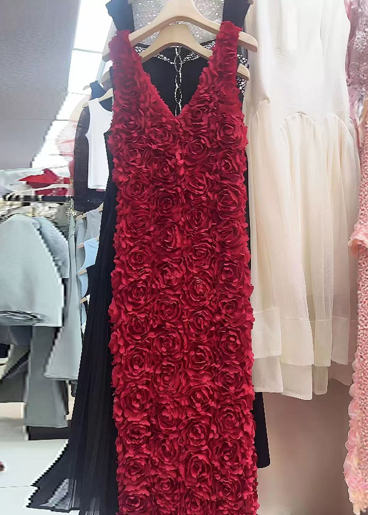 Pink Wear On Both Sides Cotton Dresses V Neck Summer