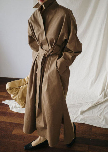 Plus Size Apricot Loses Baumwollkleid Cinched Spring