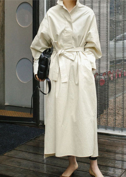 Plus Size Apricot Loses Baumwollkleid Cinched Spring