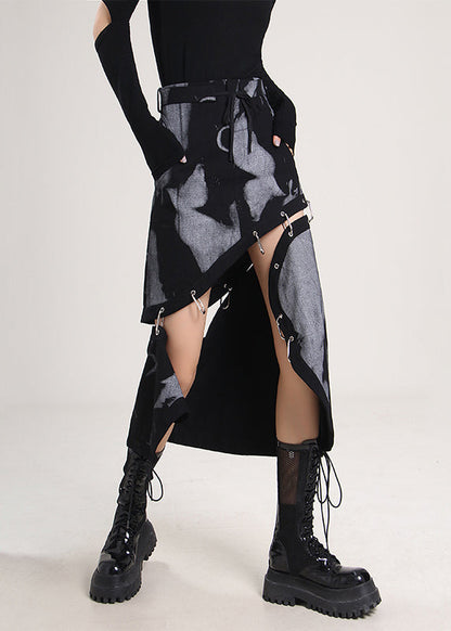 Plus Size Asymmetrischer Tie Dye Baumwollrock Frühling