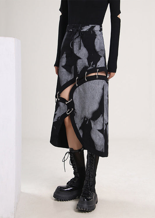 Plus Size Asymmetrischer Tie Dye Baumwollrock Frühling