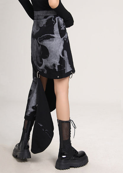 Plus Size Asymmetrischer Tie Dye Baumwollrock Frühling