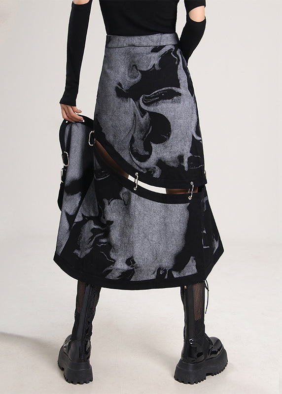 Plus Size Asymmetrischer Tie Dye Baumwollrock Frühling