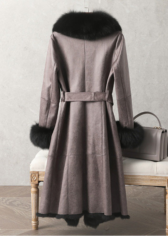 Plus Size Bean Paste Farbe Patchwork Taschen Taille binden Winter Langarm Parka