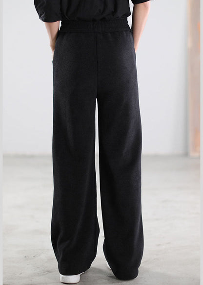 Plus Size Schwarze Cordhose mit Taschen für den Winter