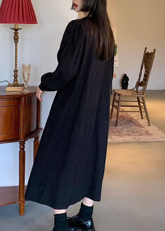 Plus Size Schwarzes Patchwork-Feiertagskleid aus Spitze für den Frühling