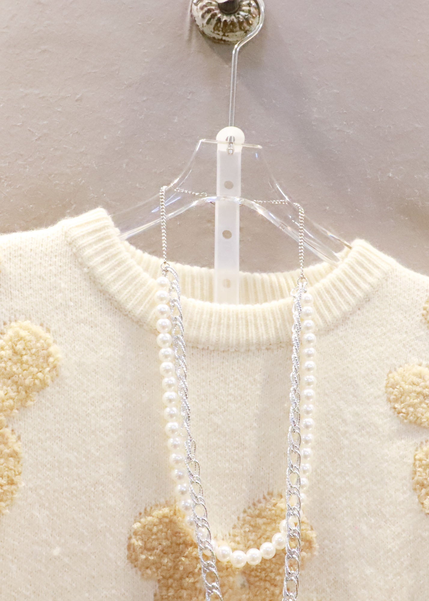 Plus Size Schwarz Oversized Bow Bear Jacquard Strick Langer Pullover Winter