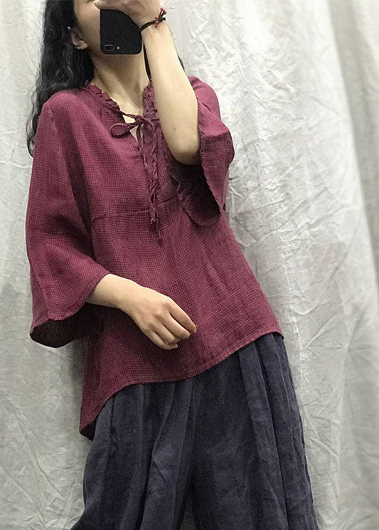 Plus Size Schwarz Plaid Patchwork Casual Top Frühling