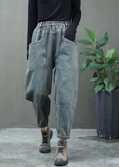 Plus Size Schwarze High Waist Dicke Denimhose Winter