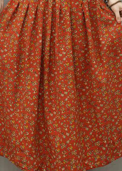 Plus Size Chic Blue Print Leinenröcke Frühling