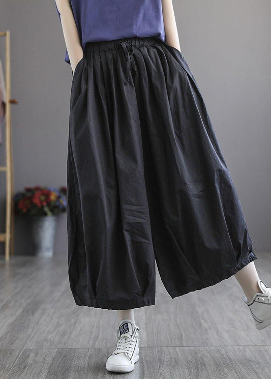 Plus Size Chocolate tie waist Pockets Wide Leg Pants - SooLinen