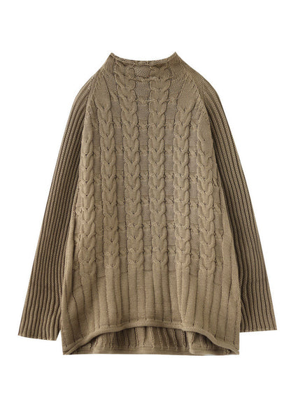 Plus Size Chocolate Lockerer, gemütlicher Strickpullover für den Winter