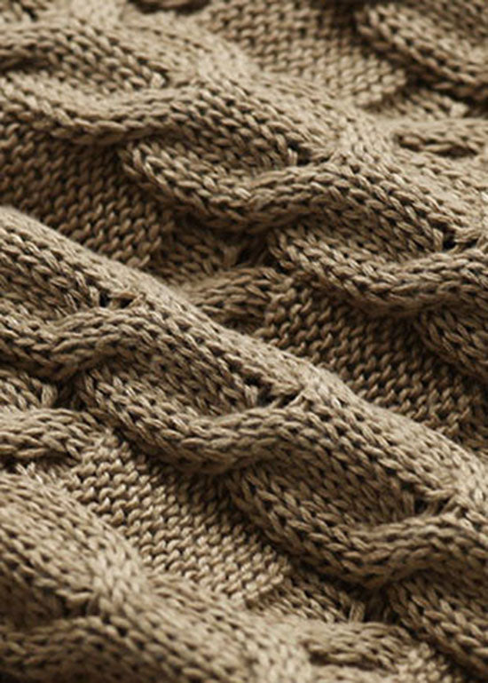 Plus Size Chocolate Lockerer, gemütlicher Strickpullover für den Winter