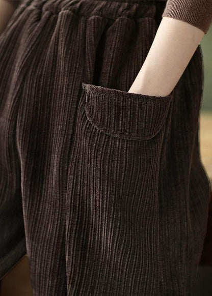 Plus Size Chocolate Pockets Warme dicke Fleecehose Winter