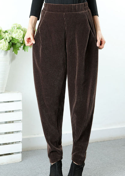 Plus Size Chocolate asymmetrisches Design Taschen Dicke Haremshose für den Winter