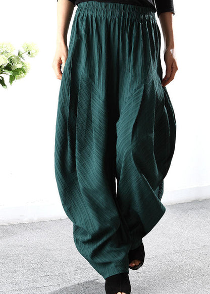 Plus Size Graue Haremshose mit Taschen und Falten