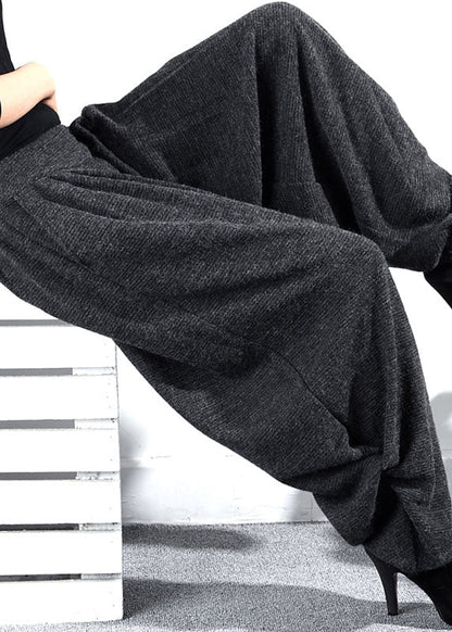 Plus Size Graue Winterhose mit Taschen und normaler Laterne