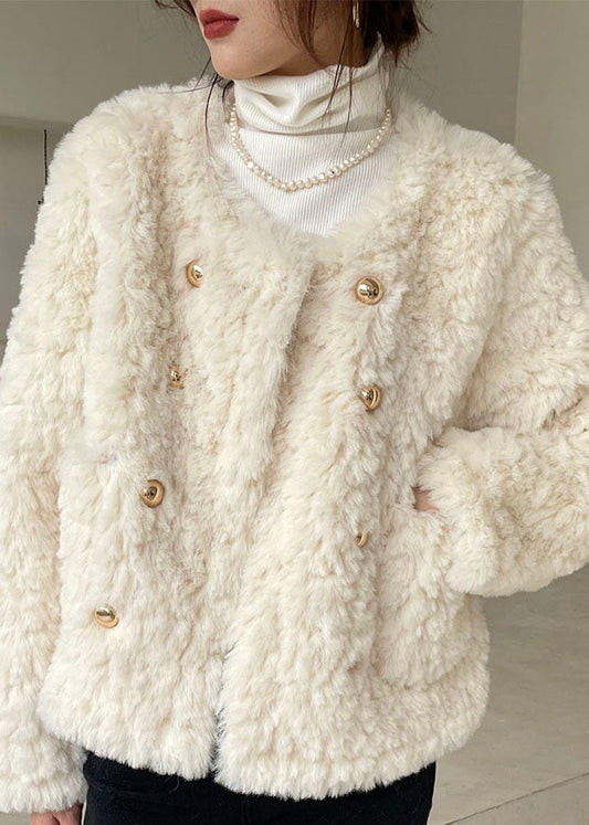 Plus Size Khaki Taschen Kunstpelz Wintermäntel Winter