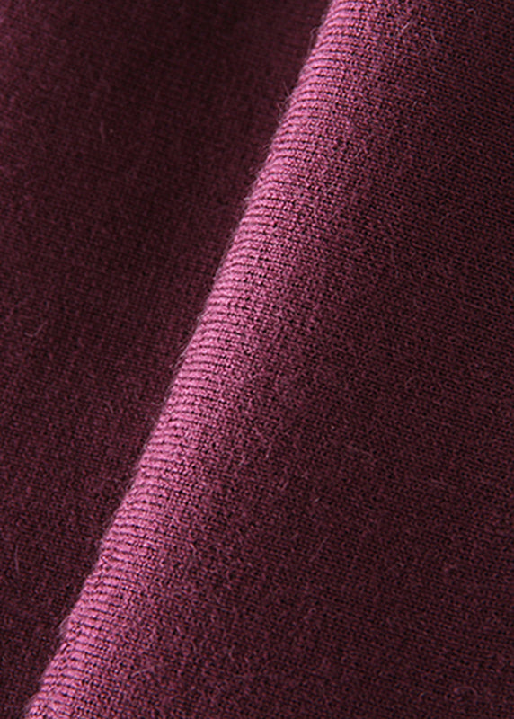 Plus Size Mulberry O-Ausschnitt Slim Fit Wollkleider Frühling