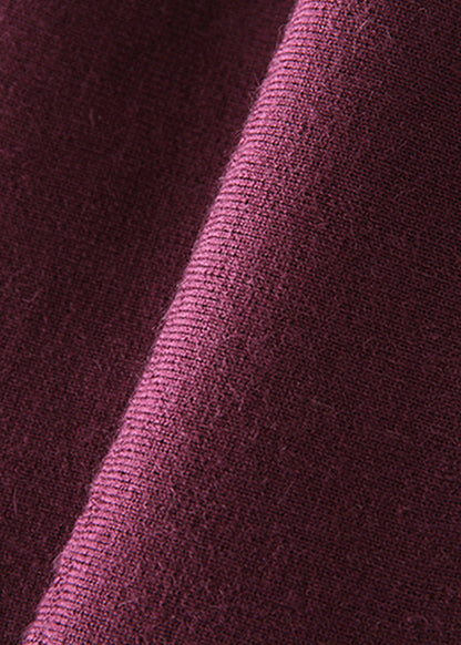 Plus Size Mulberry O-Ausschnitt Slim Fit Wollkleider Frühling