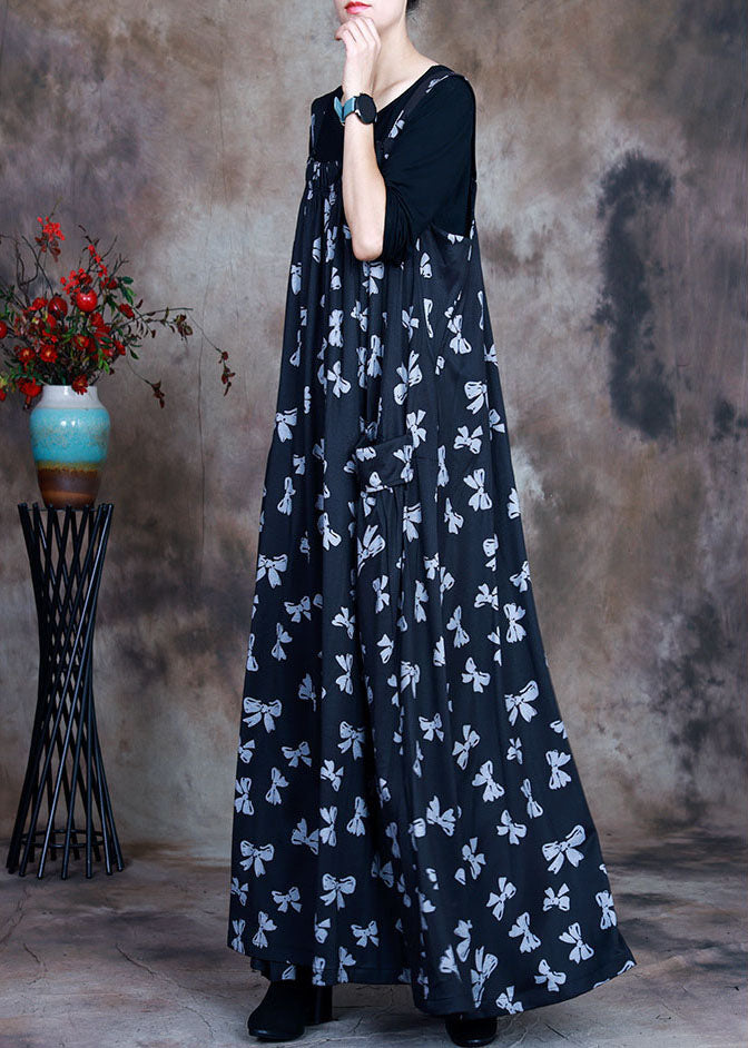 Plus Size Navy Print Taschen asymmetrisches Design Herbst 2-teiliges Outfit