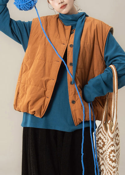 Chalecos de invierno gruesos y finos de algodón de talla grande en color naranja