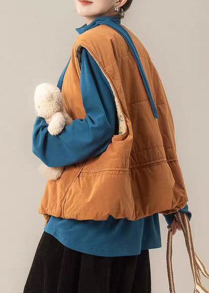 Chalecos de invierno gruesos y finos de algodón de talla grande en color naranja