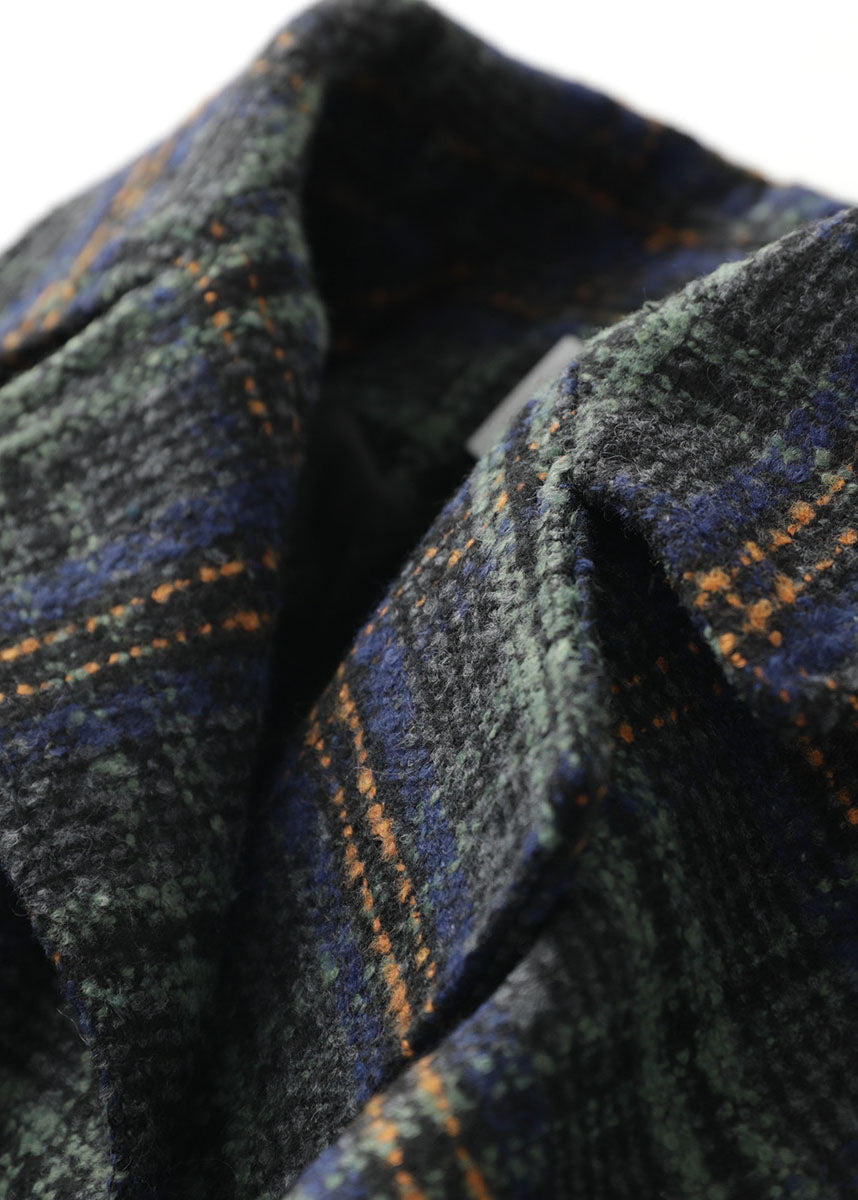 Plus Size Peter Pan Kragen Plaid Wollmantel Winter